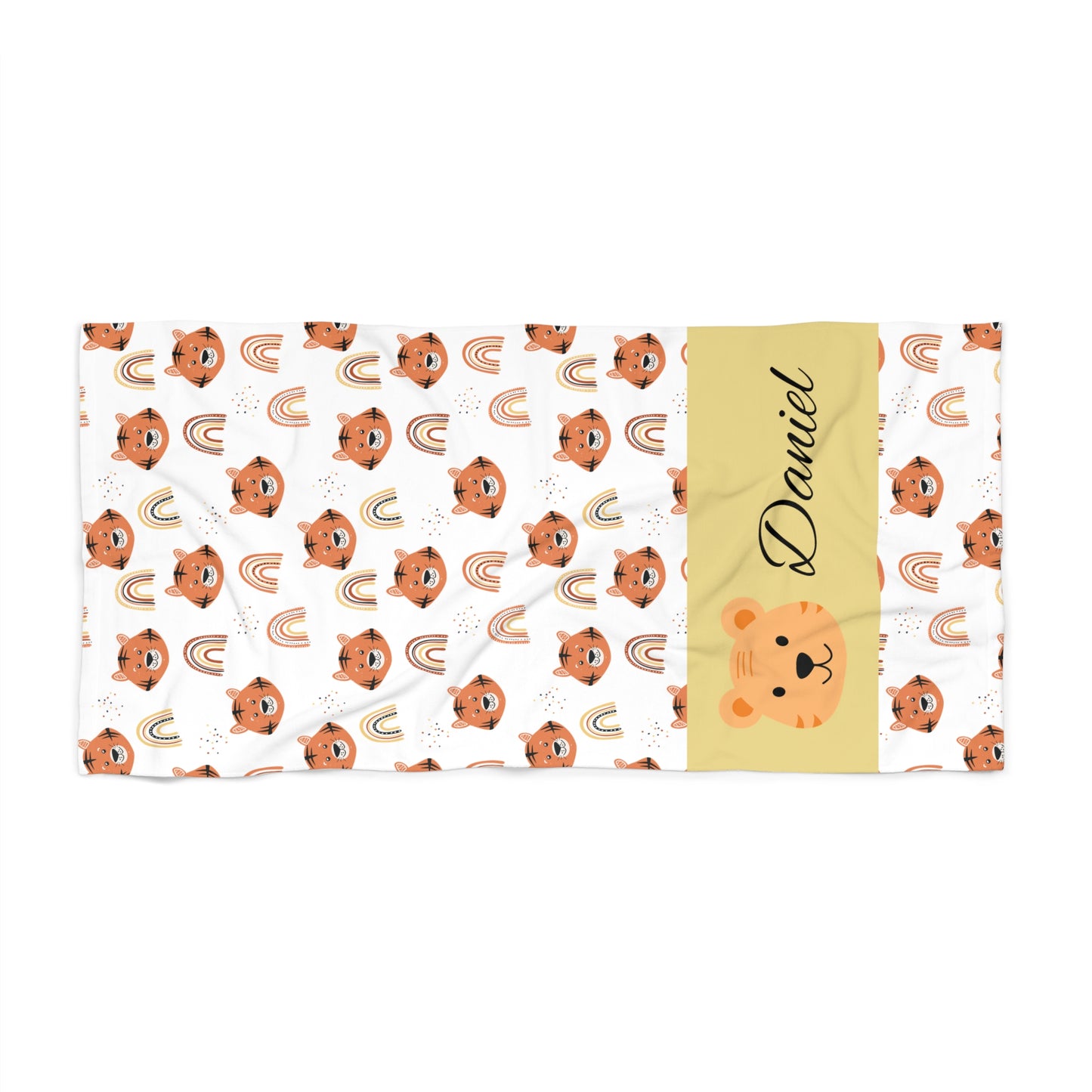 Personalized Teddy Bear Beach Towel — Cute Kids Summer Towel with Name