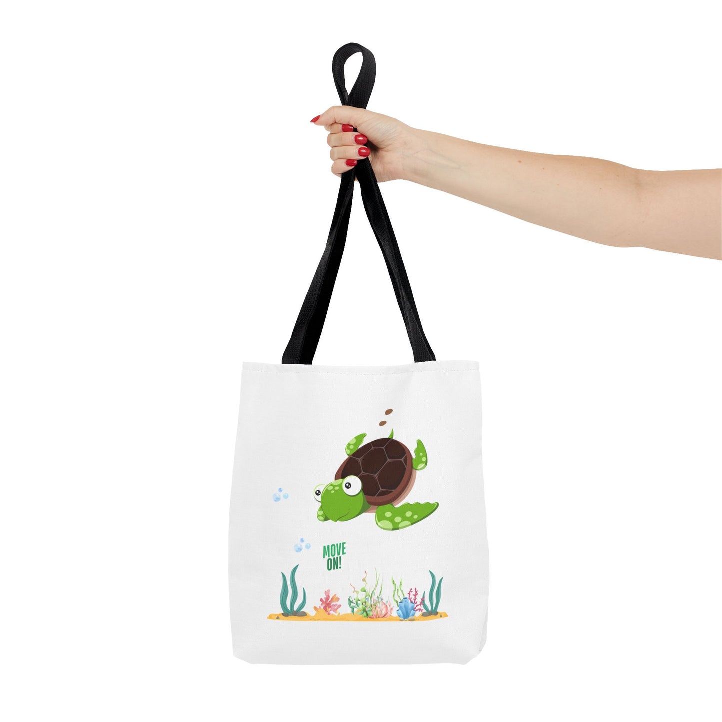 Turtle with seaweed and bubble Tote Bag