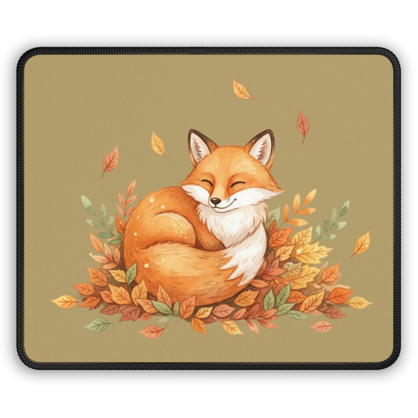 Autumn Fox Gaming Mouse Pad — Cute Fall Desk Mousepad