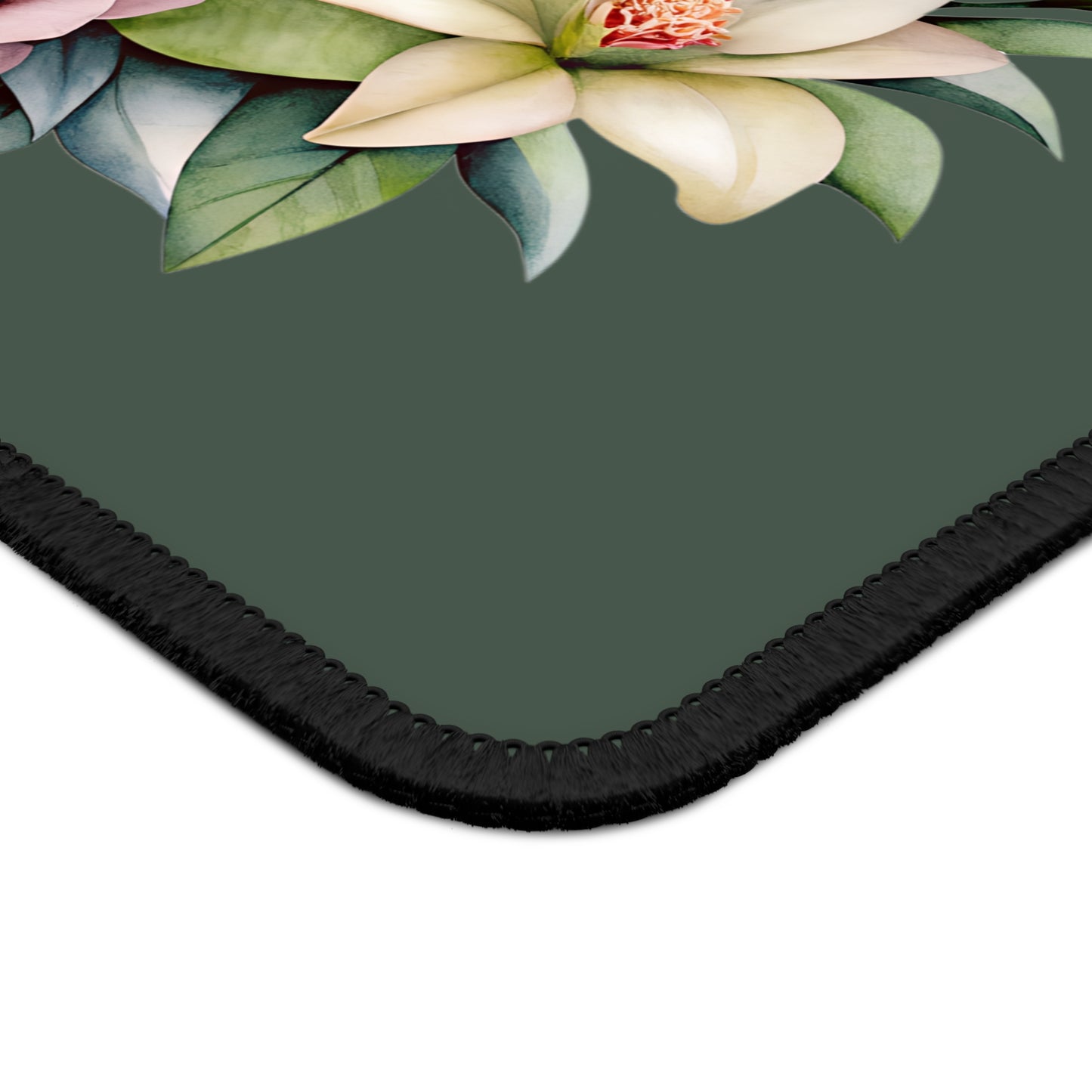 Floral 'Mom' Mouse Pad — Rose & Lily Wreath Gaming/Desk Pad