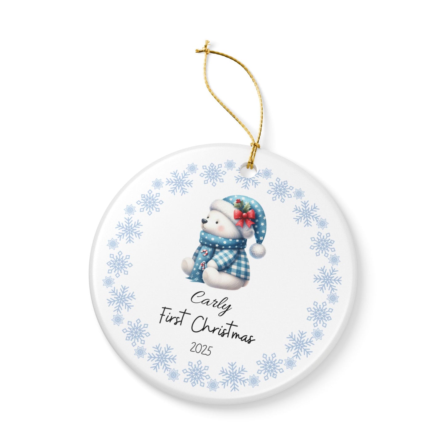 Personalized Christmas Ornament - First Christmas Decoration, Holiday Gift, Keepsake, Winter Decor, Newborn Gift