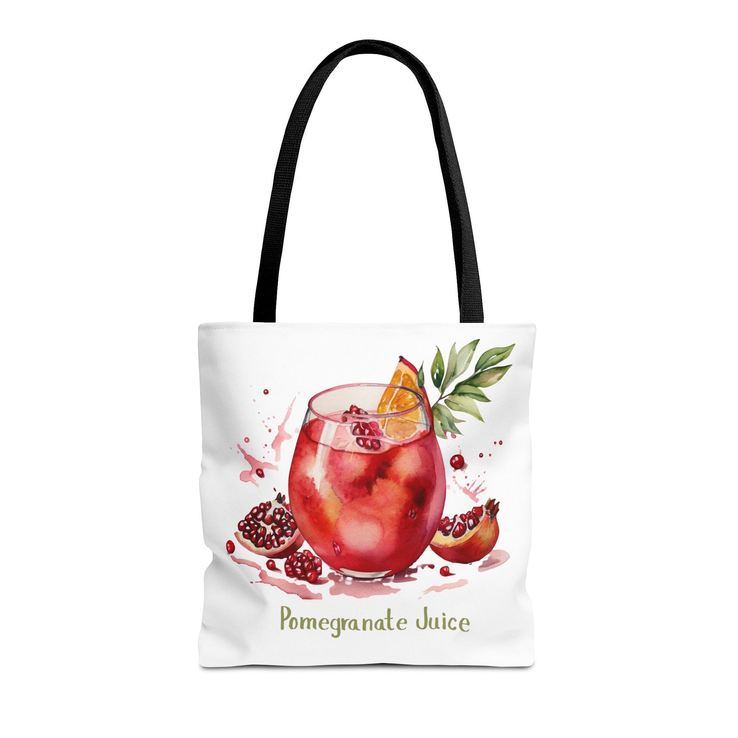 Pomegranate Juice Tote Bag — Watercolor Fruit Canvas Tote