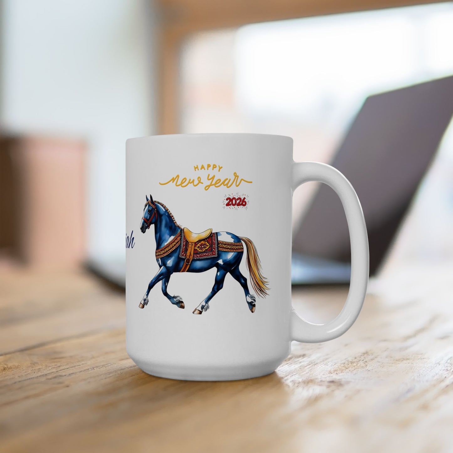 Personalized Horse Name Mug — "Azaiah" Ceramic Coffee Cup (11oz, 15oz)