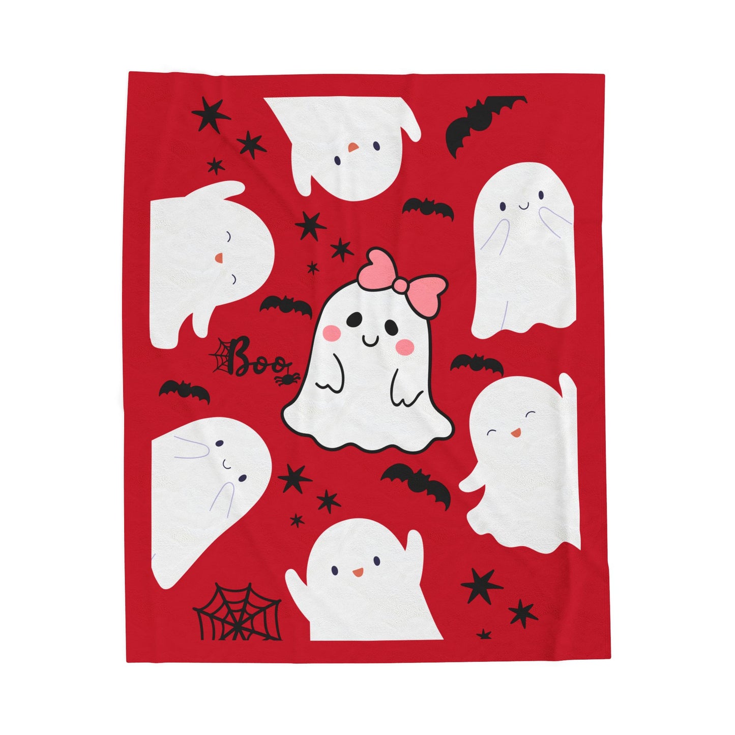 Cozy Ghost Print Blanket: Perfect for Halloween, Snuggle Time, Kids' Room Decor, Gift for Ghost Lovers, Plush Throw
