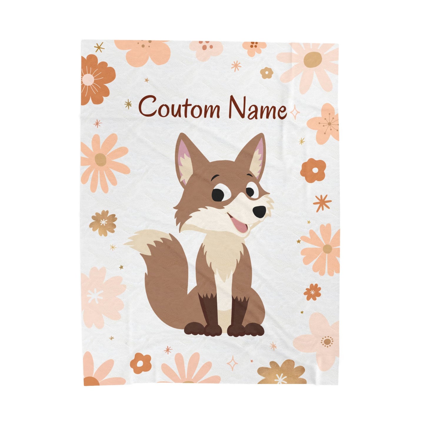 Personalized Velveteen Plush Blanket with Cute Fox Design, Custom Name Blanket, Children's Bedroom Decor, Cozy Gift for Kids, Baby [...]