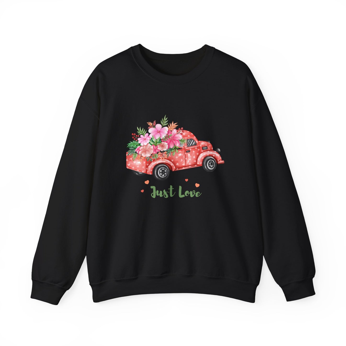 Flower Truck Crewneck Sweatshirt, Cozy Unisex Sweater for Valentine's Day, Comfortable Gift for Him/Her, Casual Love Apparel, Floral [...]