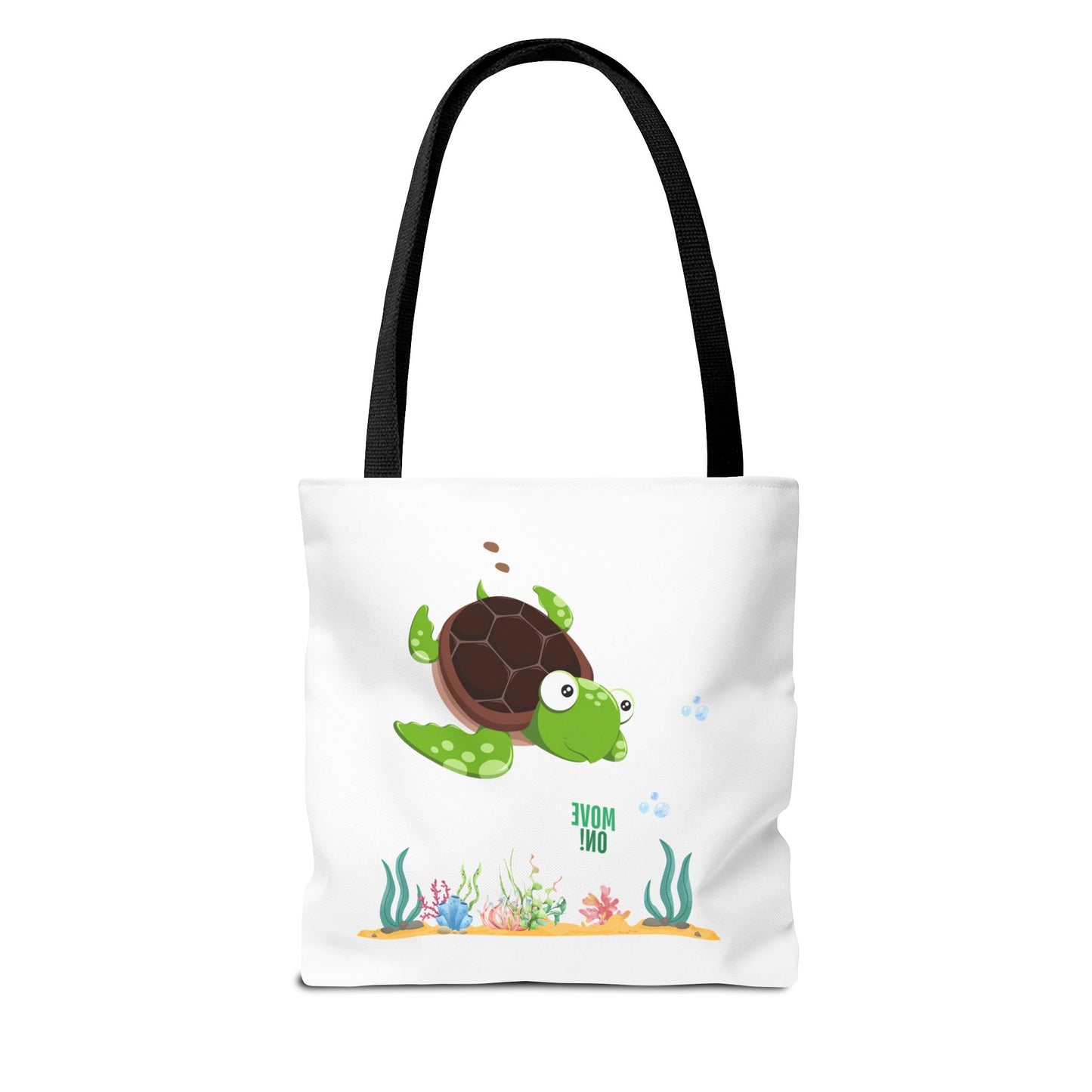 Turtle with seaweed and bubble Tote Bag
