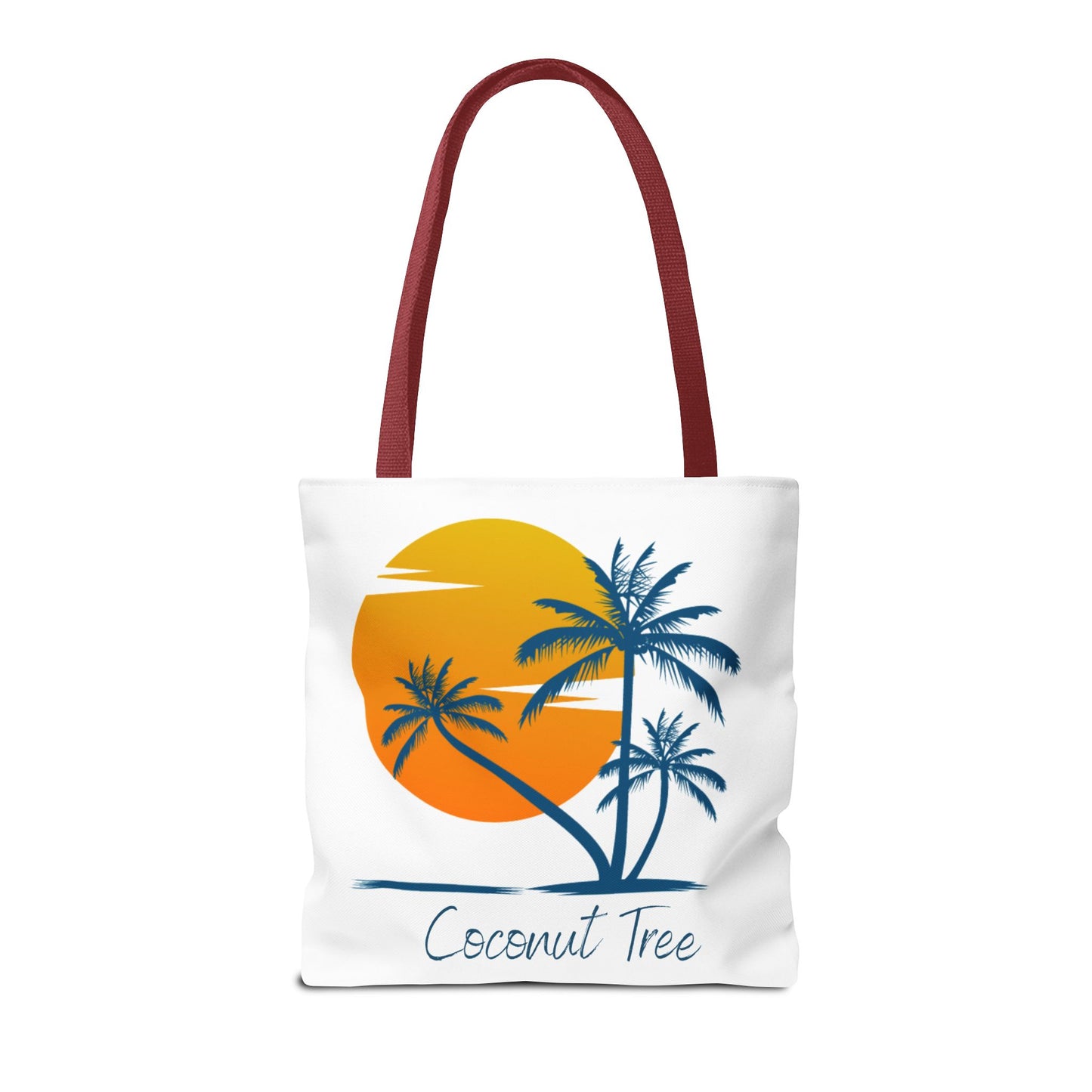 Coconut Tree Tote Bag — Tropical Sunset Beach Canvas Tote