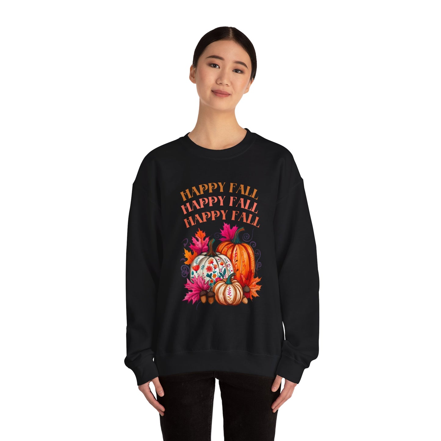 Fall Vibes Crewneck Sweatshirt, Cozy Autumn Apparel, Seasonal Gift for Thanksgiving, Pumpkin Sweater, Unisex Fall Fashion