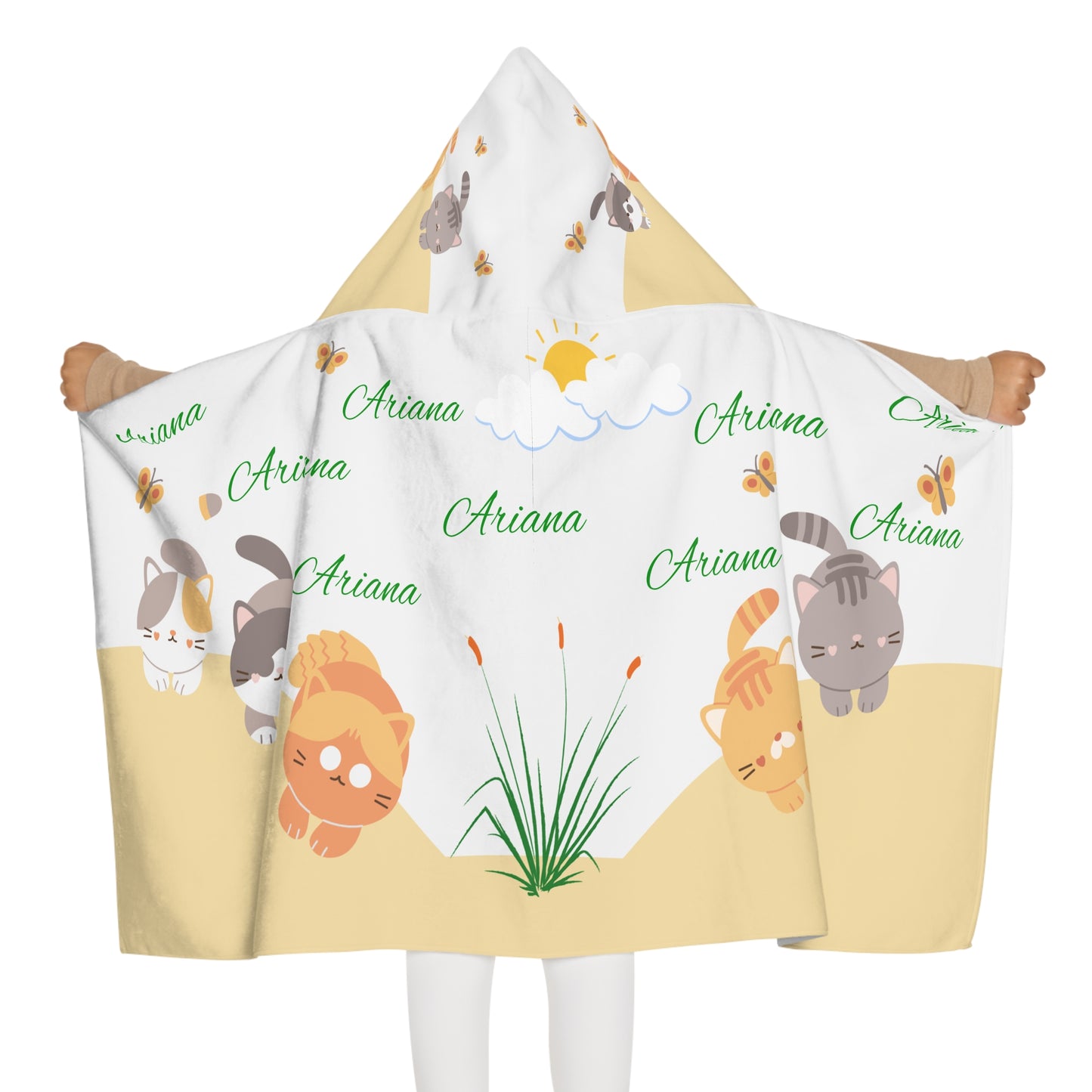 Personalized cats Youth Hooded Towel