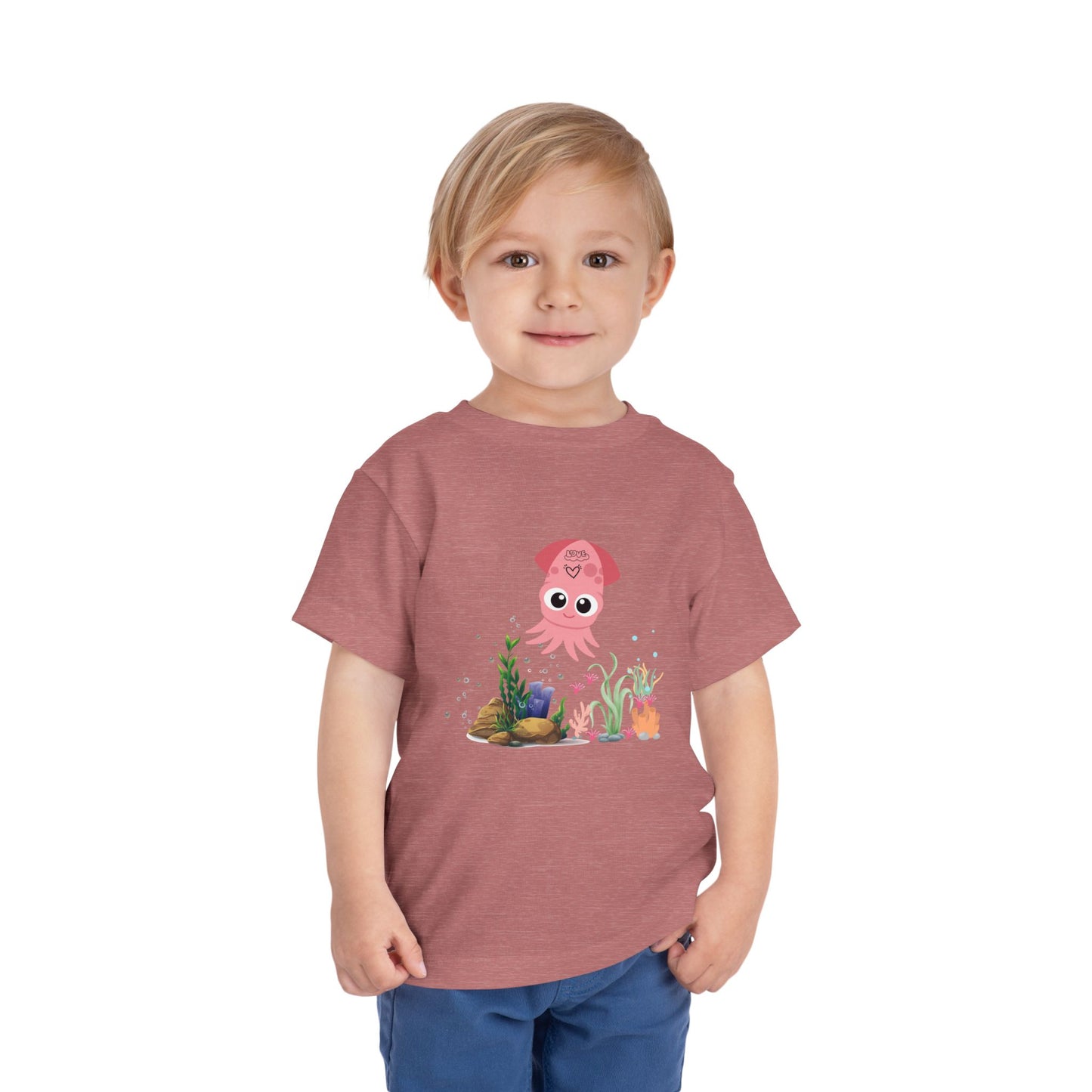 Adorable Pink Octopus Toddler Tee, Kids Beach Shirt, Summer Outfit, Birthday Gift, Animal Lover Top
