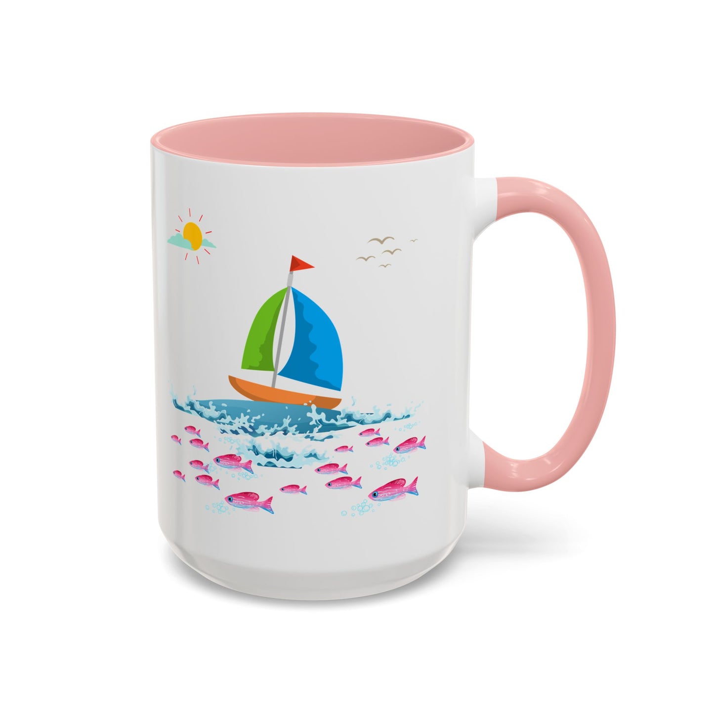 Sailboat and Red fish Coffee Mug