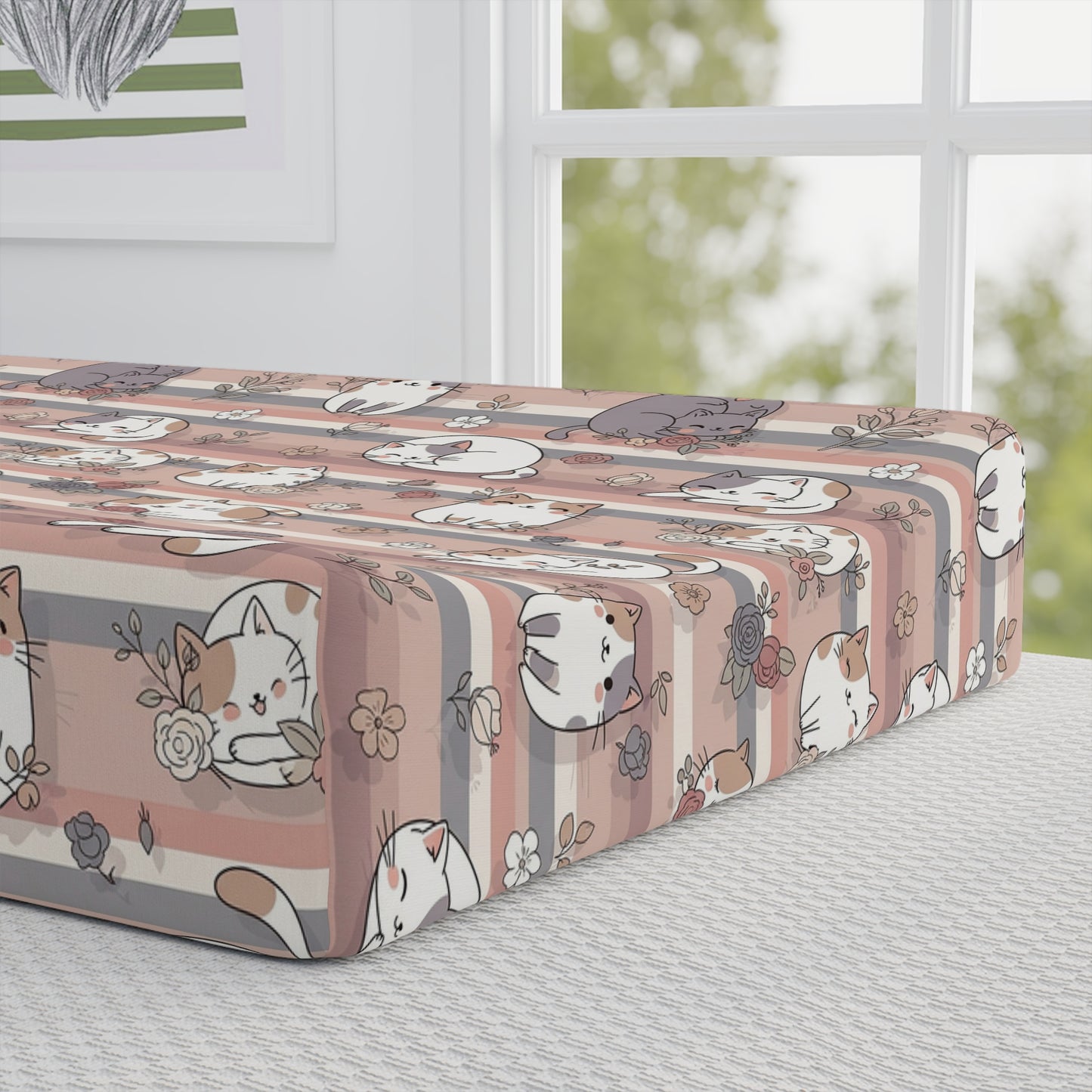 Cute Kitten Baby Changing Pad Cover – Personalized Nursery Changing Pad Sheet