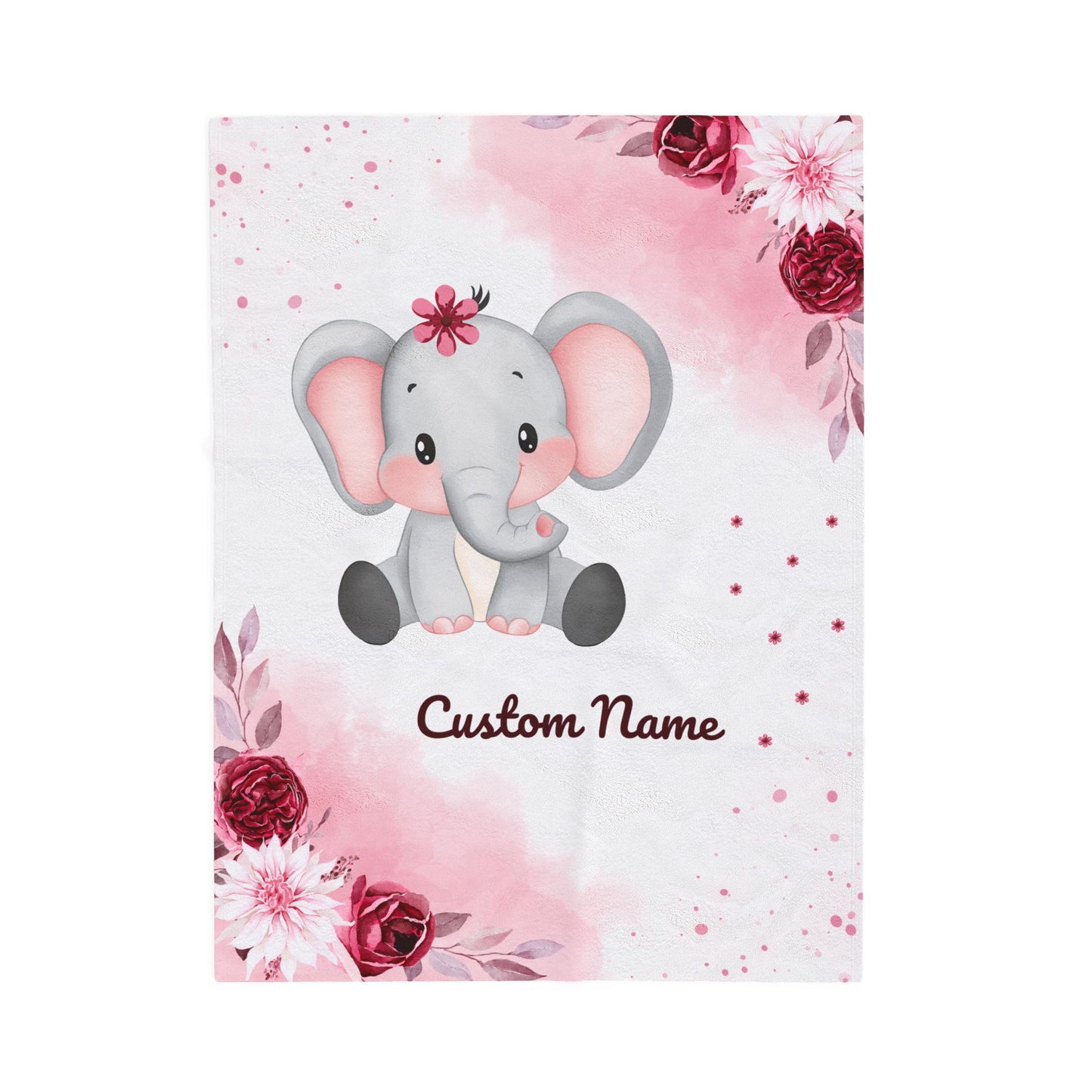 Custom Elephant Plush Blanket for Baby, Soft Baby Gift, Nursery Decor, Personalized Throw, Cuddle Blanket, Baby Shower Gift