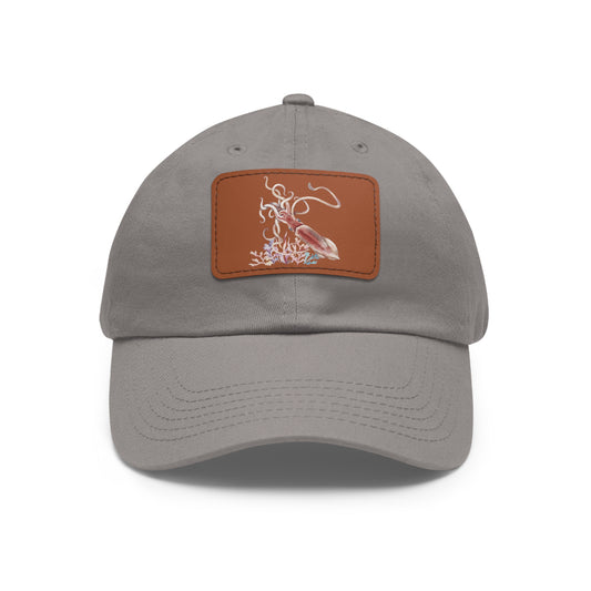 Squid dance of tentacles and translucence Dad Hat with Leather Patch (Rectangle)