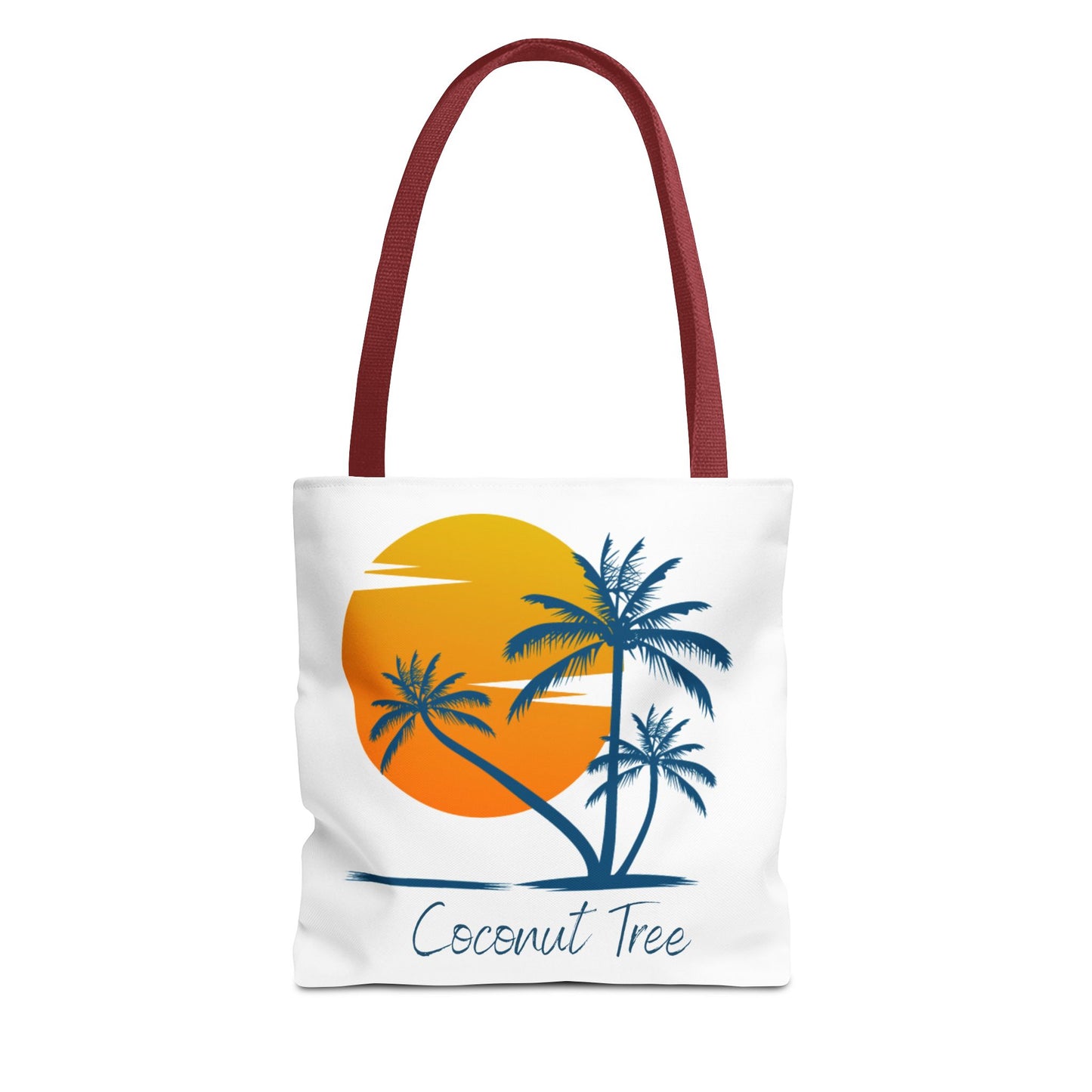 Coconut Tree Tote Bag — Tropical Sunset Beach Canvas Tote