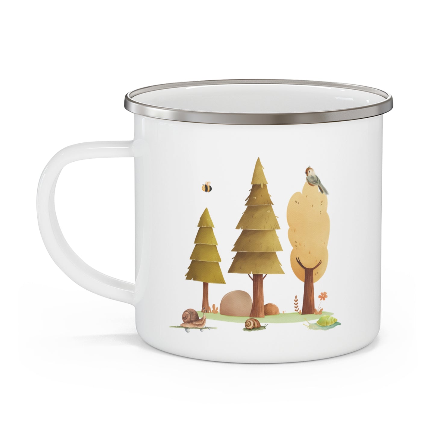 Nature-Inspired Enamel Camping Mug - Perfect for Outdoor Adventures