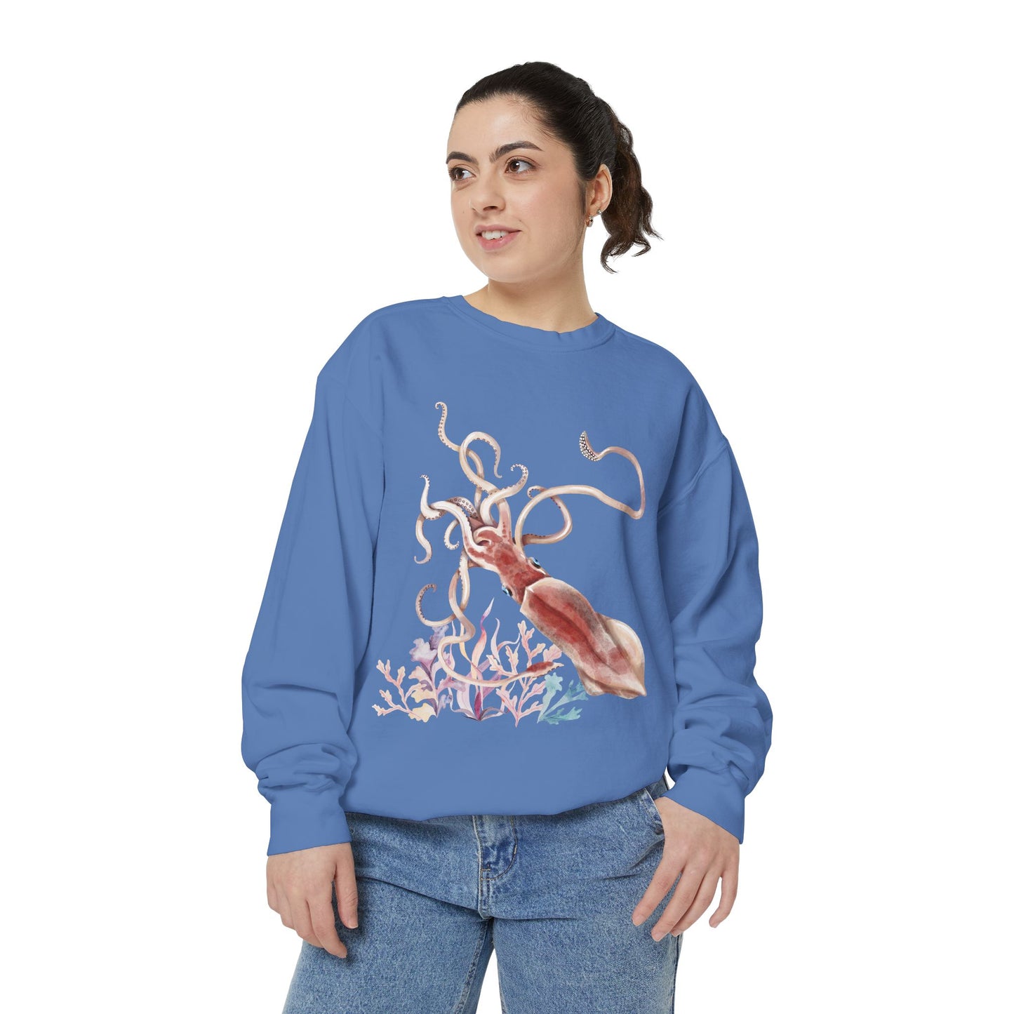Squid dance of tentacles and translucence Unisex Garment-Dyed Sweatshirt