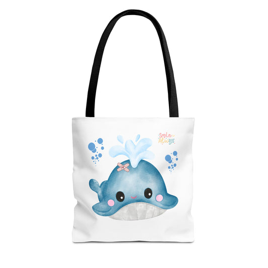 Whale with a bandage and bubble Tote Bag