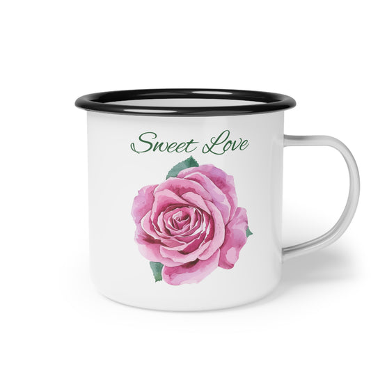 Sweet Love Rose Enamel Camp Cup