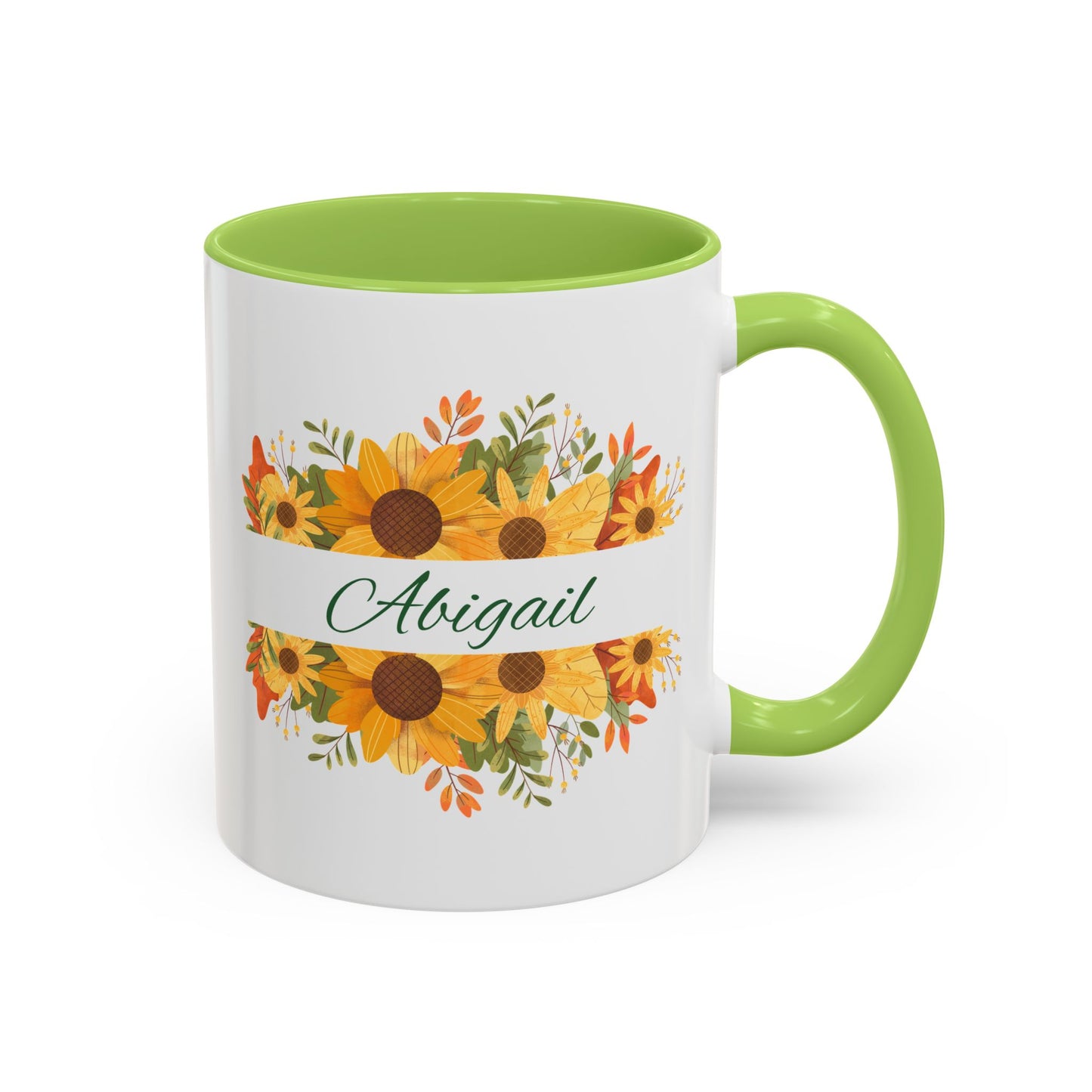 Custom Floral Name Coffee Mug - Personalized 11oz & 15oz Perfect Gift for Floral Lovers