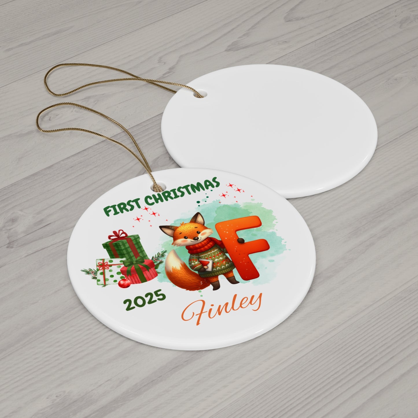 Personalized First Christmas Ceramic Ornament, Custom Holiday Décor, Keepsake Gift for Baby's First Christmas, Festive Home [...]