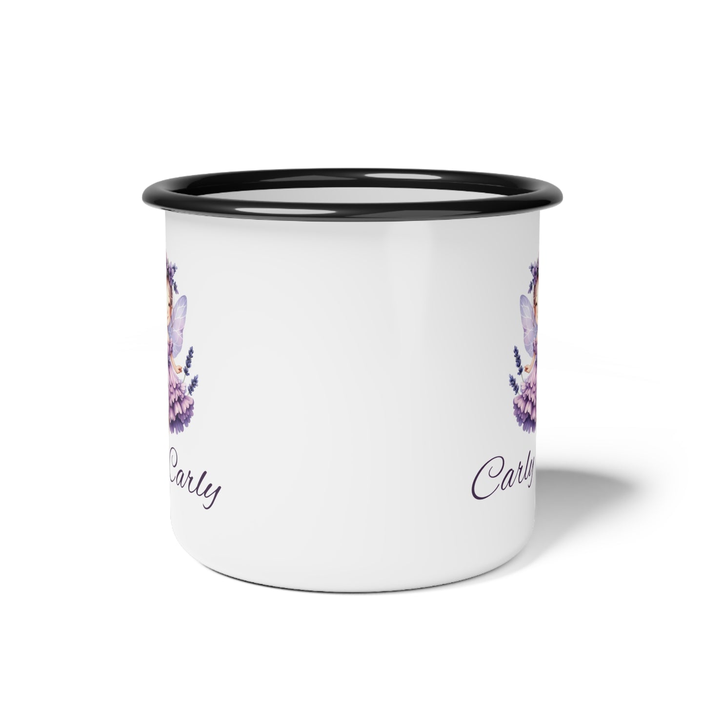 Personalized Lavender Fairy Enamel Camp Cup