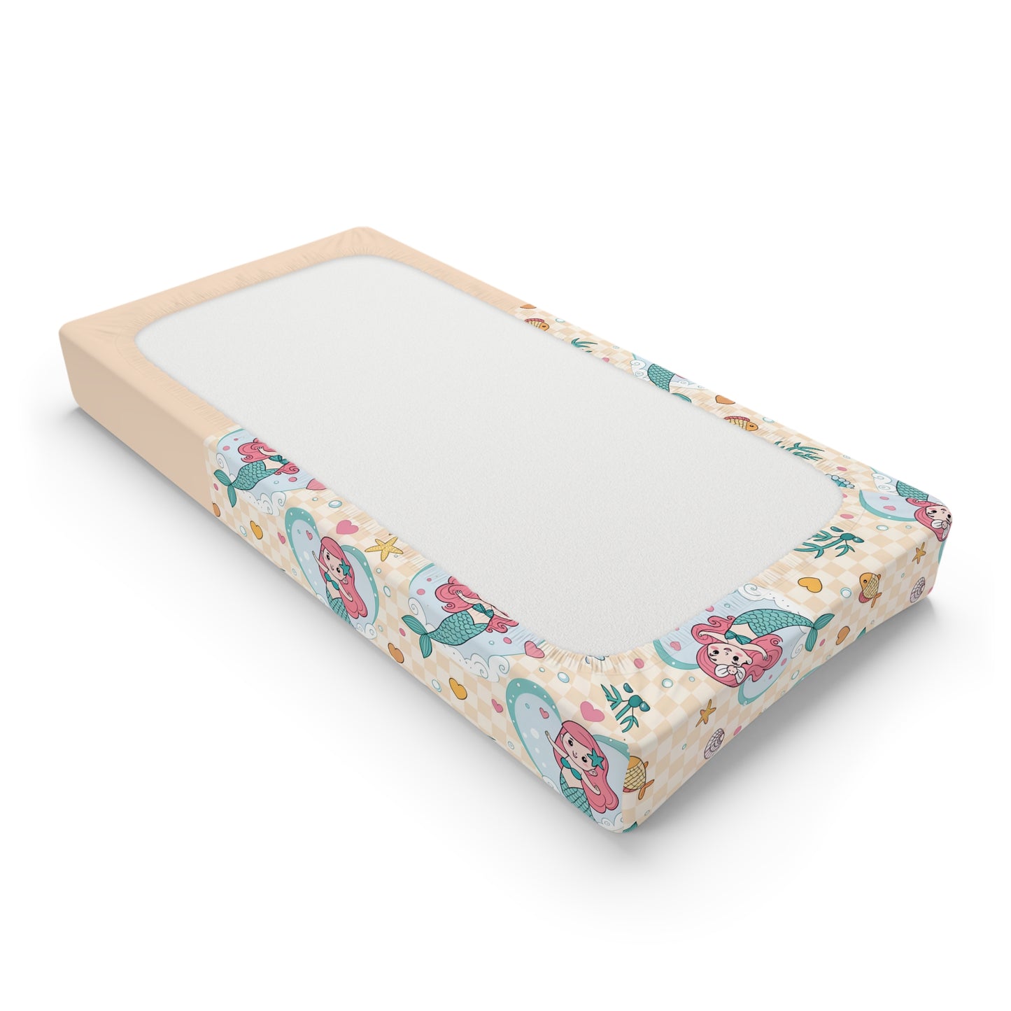 Mermaid Baby Changing Pad Cover – Cute Pink & Teal Underwater Nursery Design