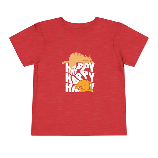 Happy Cats Toddler Tee - Cute Kids Shirt, Playful T-Shirt, Cat Lover Gift, Birthday Outfit, Everyday Wear