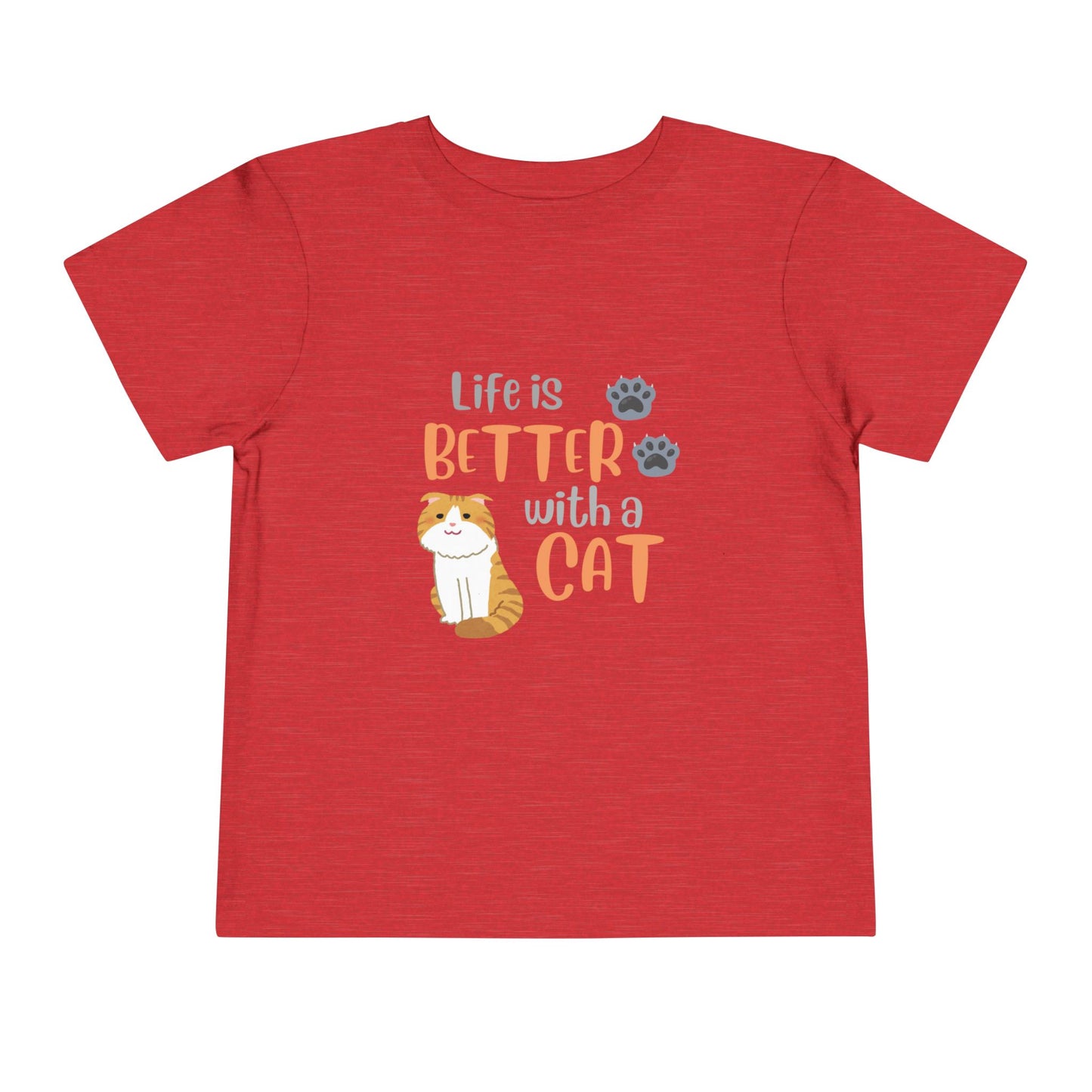 Toddler Cat-Themed Tee - 'Life is Better with a Cat', Kids T-Shirt, Animal Lover Gift, Cute Toddler Outfit, Cat Enthusiast Apparel, [...]