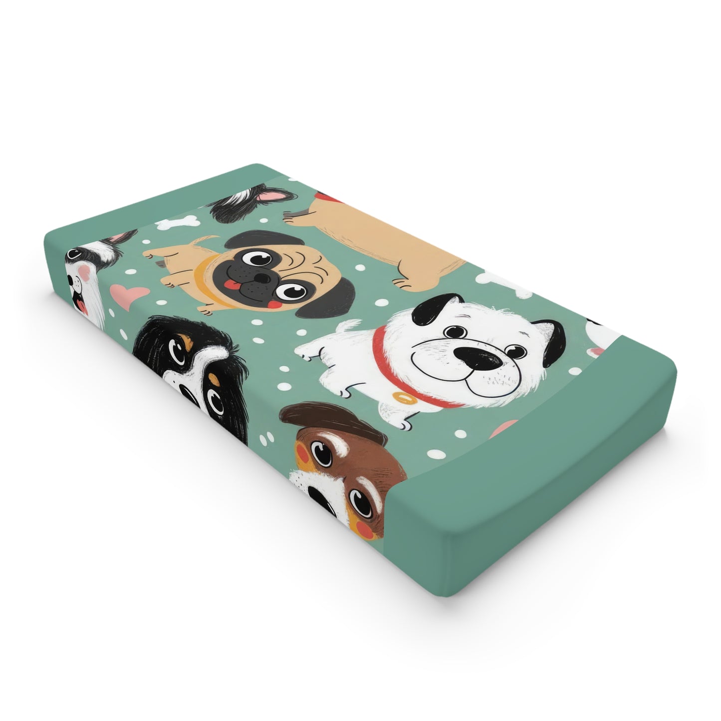 Dog Pattern Baby Changing Pad Cover — Cute Pups Nursery Changing Pad