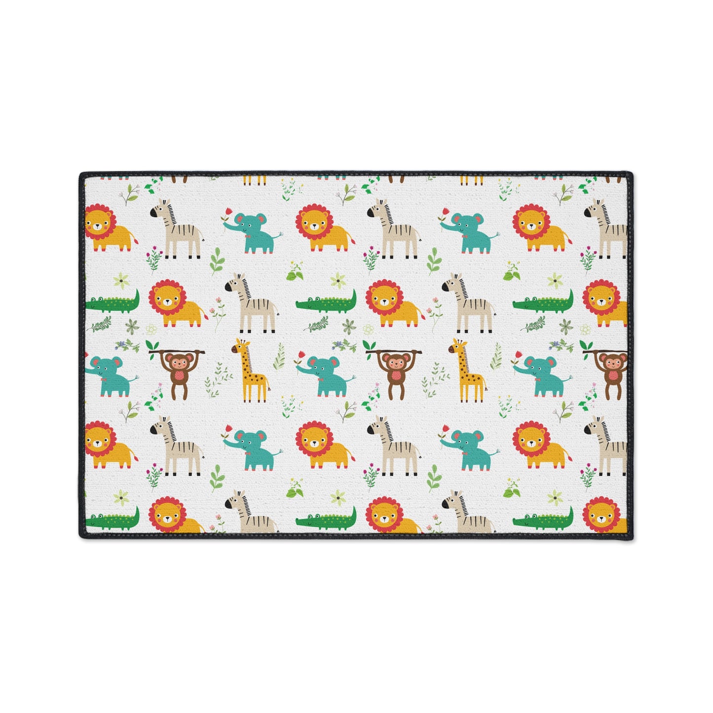 Kids' Safari Animal Floor Mat — Heavy Duty Non-Slip Playroom Rug