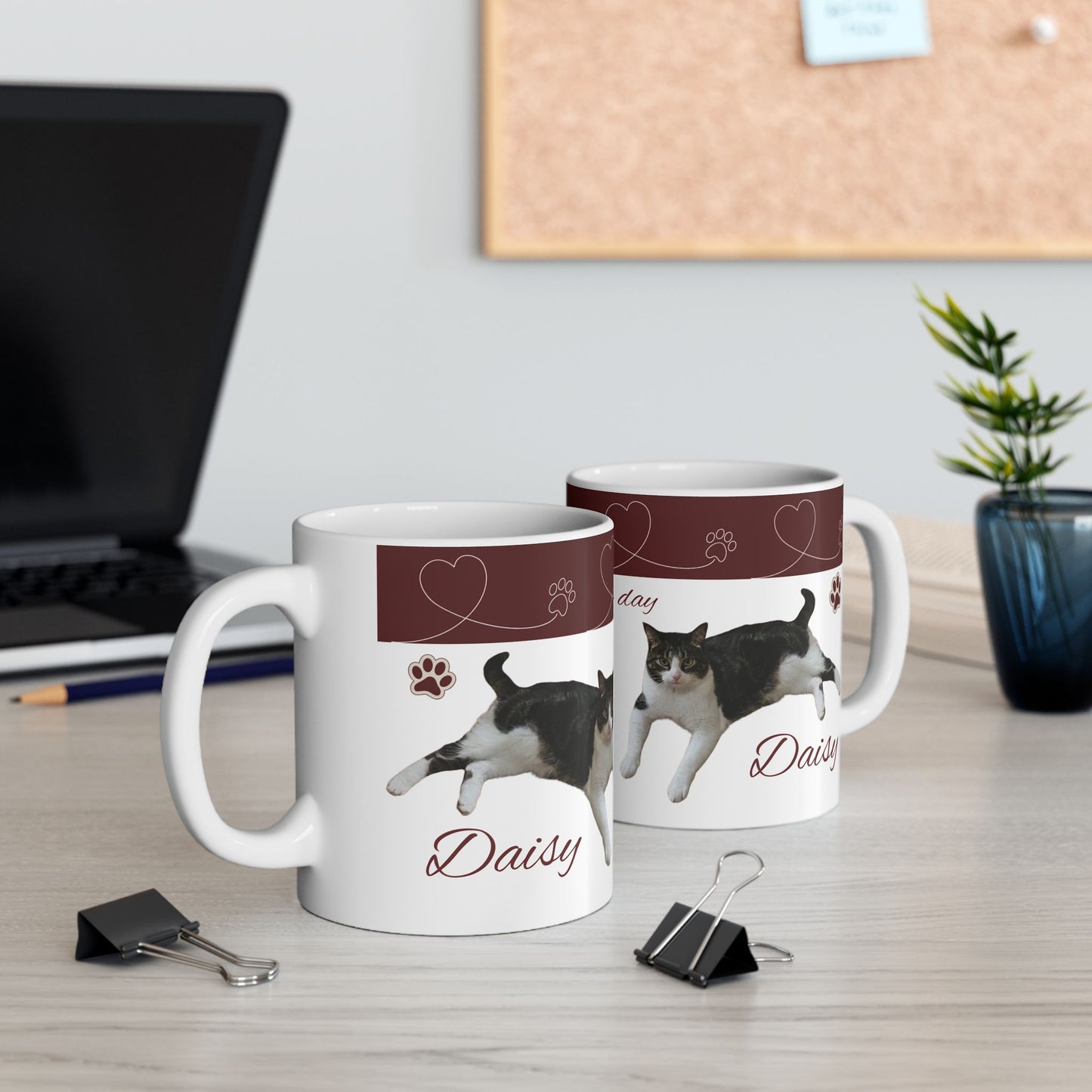 Have a Nice Day Cat Mug — Cute Paw Print Ceramic Coffee Cup (11oz/15oz)