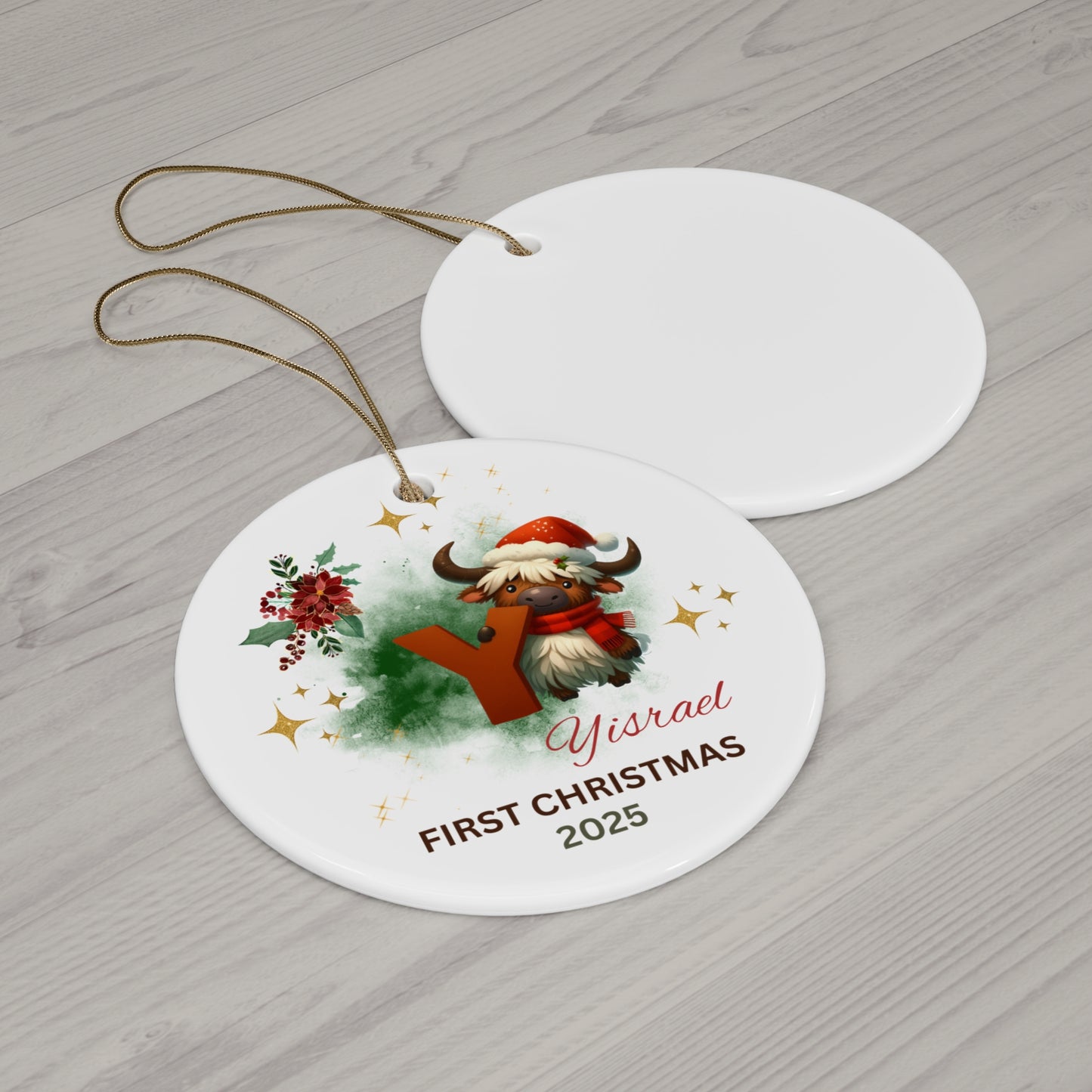 Personalized Ceramic Ornament, Custom Christmas Decoration, Unique Holiday Keepsake, First Christmas Ornament 2025, Gift for New [...]