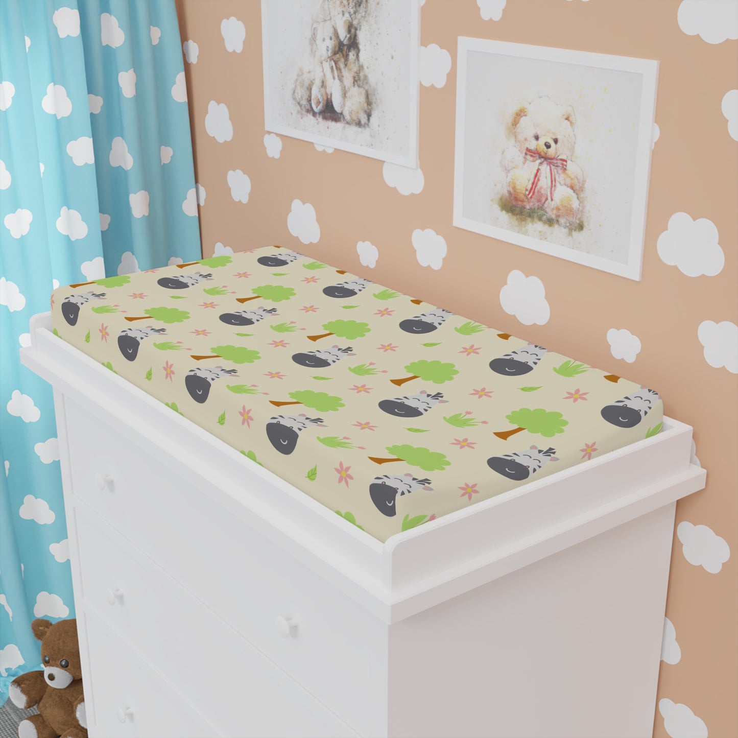 Baby Changing Pad Cover — Cute Woodland Koala & Tree Nursery Pattern