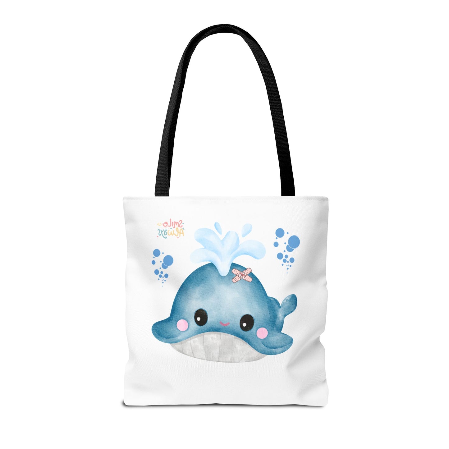 Whale with a bandage and bubble Tote Bag