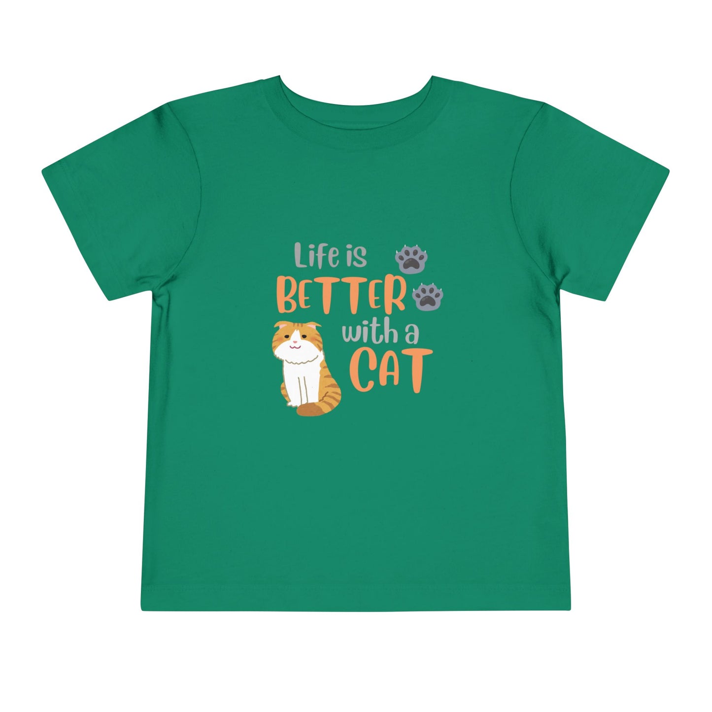 Toddler Cat-Themed Tee - 'Life is Better with a Cat', Kids T-Shirt, Animal Lover Gift, Cute Toddler Outfit, Cat Enthusiast Apparel, [...]