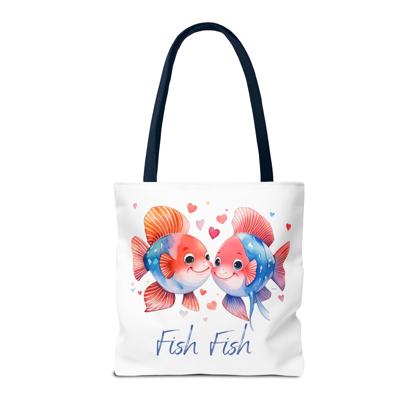 Cute Fish Couple Tote Bag — 'Fish Fish' Romantic Sea Life Beach Shopper