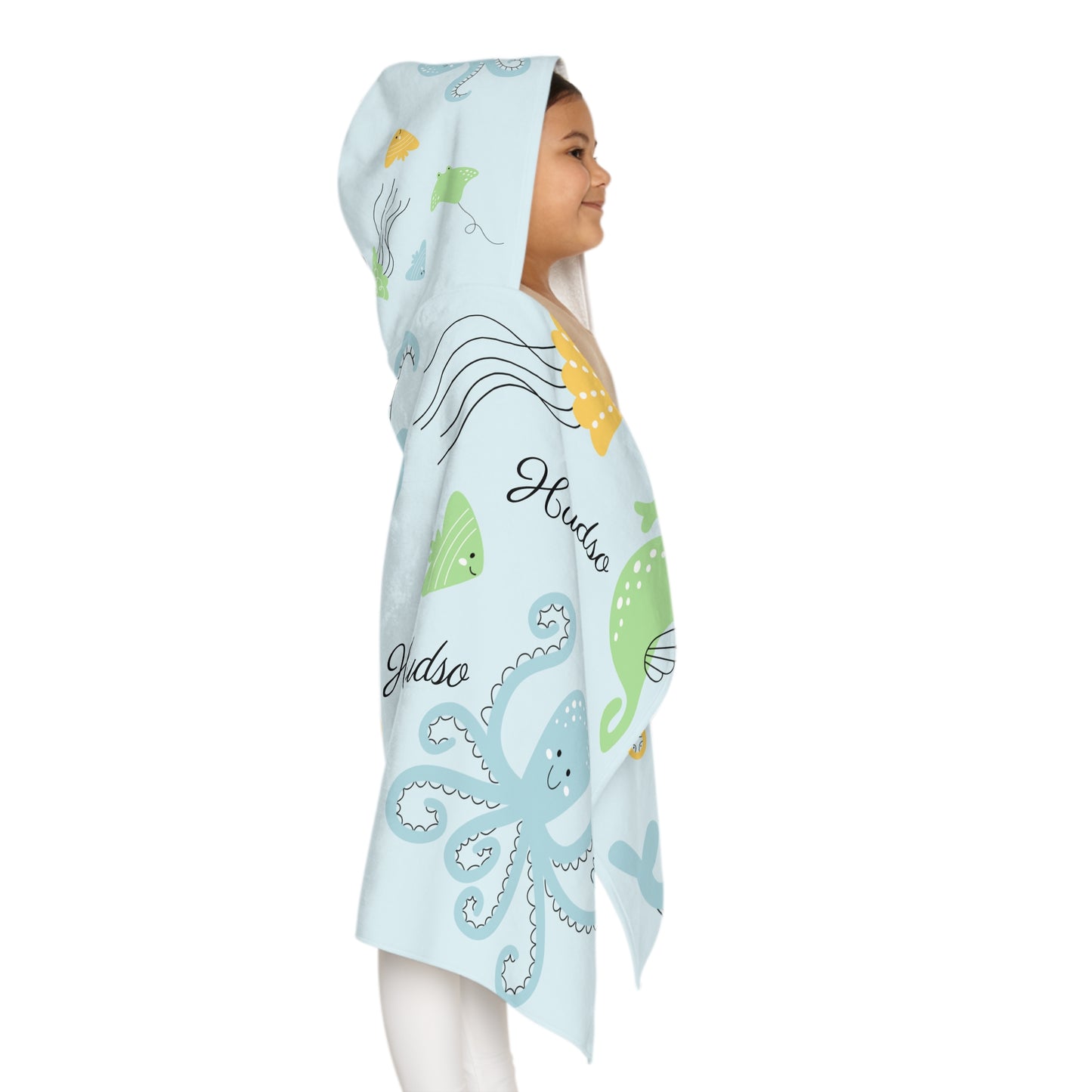 Hooded Towel - Cute Ocean Animals Kids Beach & Bath Towel (Octopus, Whale, Seahorse)