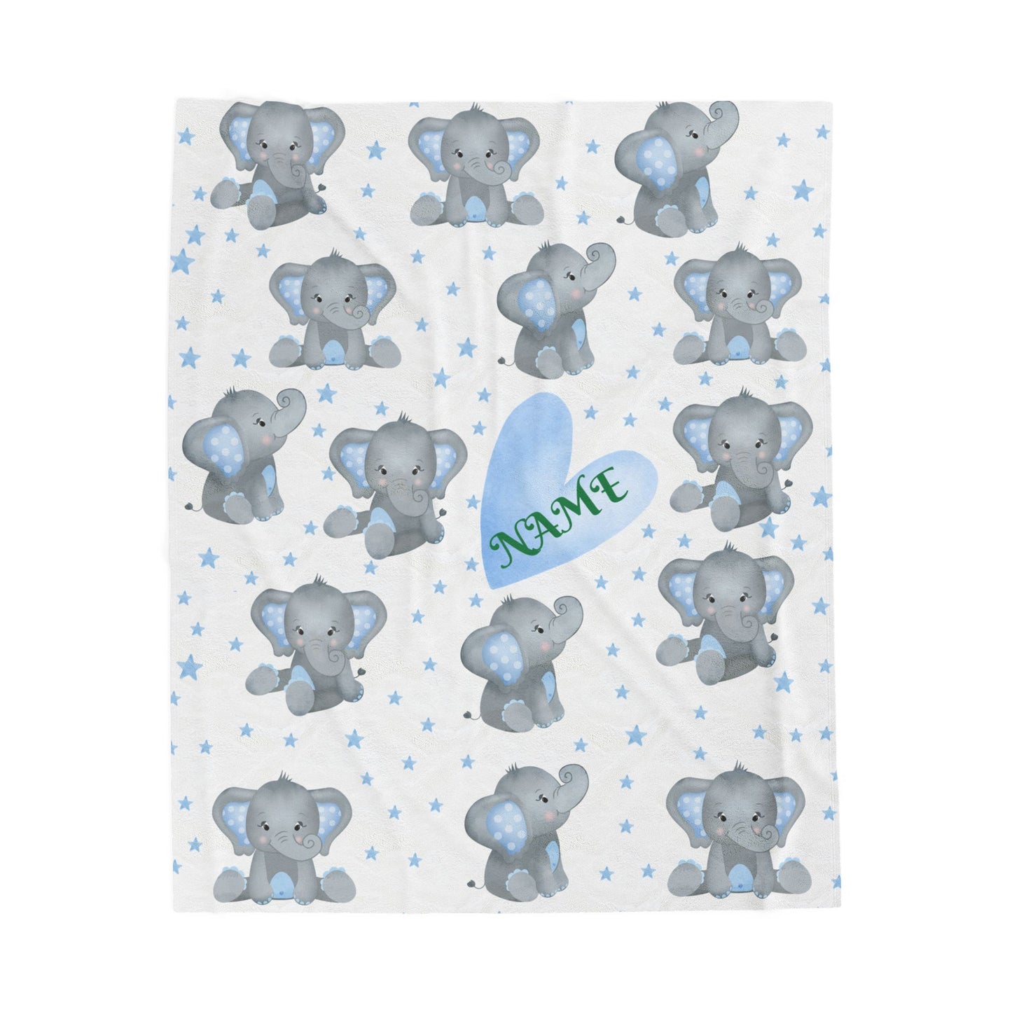 Personalized Elephant Plush Blanket for Babies, Cozy Nursery Décor, Baby Shower Gift, Soft Cotton Baby Blanket, Cute Animal Throw