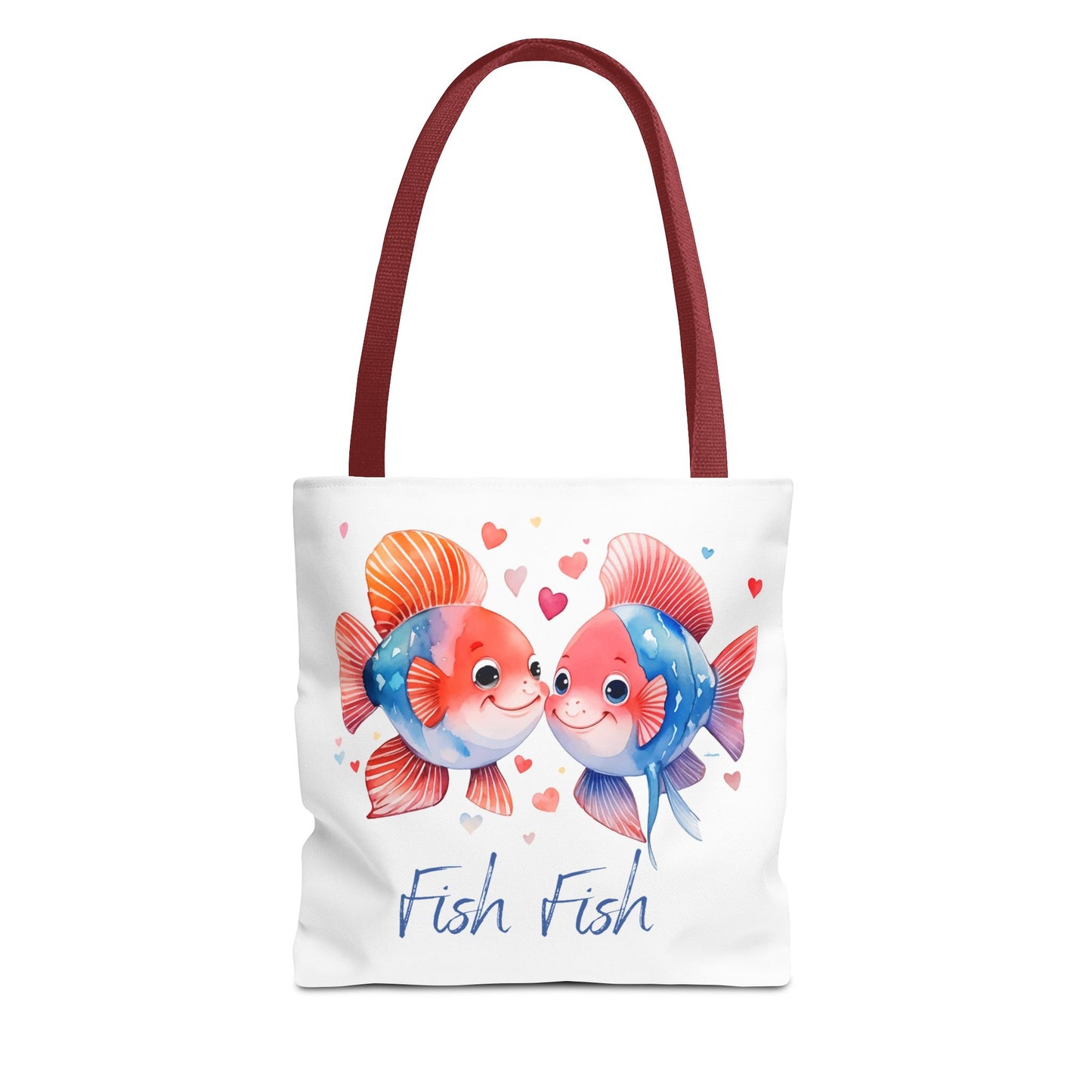 Cute Fish Couple Tote Bag — 'Fish Fish' Romantic Sea Life Beach Shopper