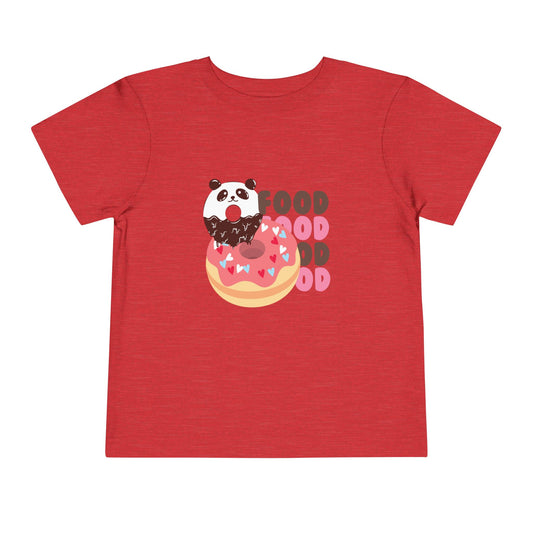 Cute Panda Foodie Toddler Tee, Kids T-Shirt, Animal Lover Gift, Birthday, Playtime, Casual Wear, Summer Outfit