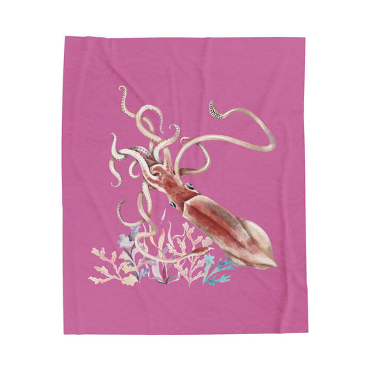 Squid dance of tentacles and translucence Velveteen Plush Blanket