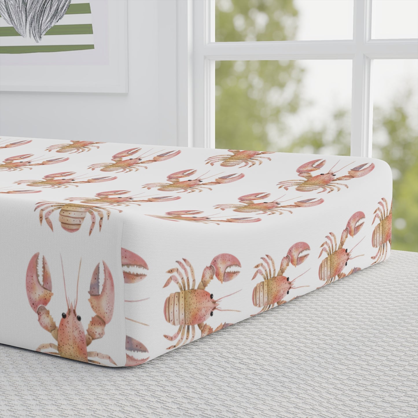 Floral Bunny Baby Changing Pad Cover — Personalized Nursery Accent