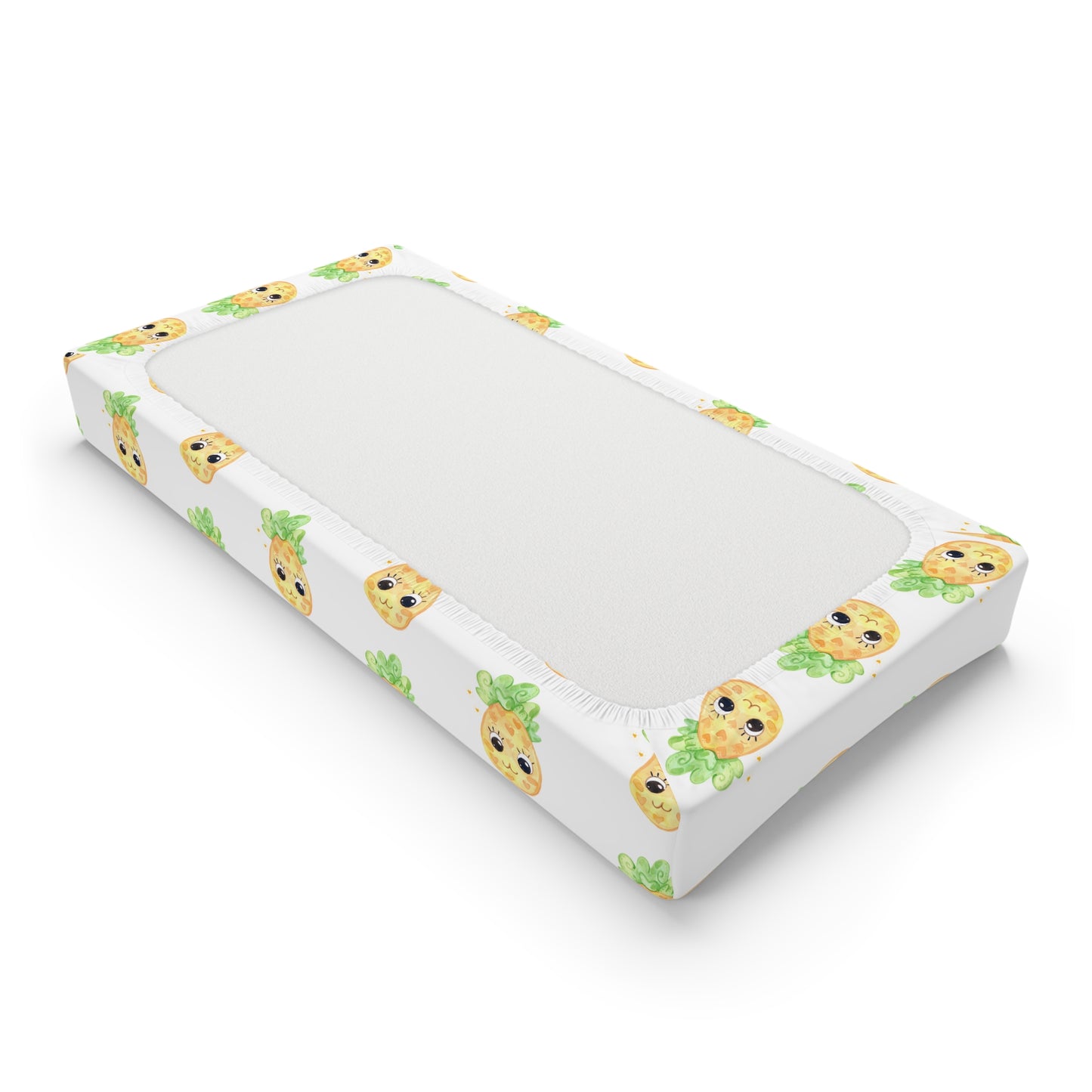 Pineapple Baby Changing Pad Cover — Cute Tropical Nursery Bedding