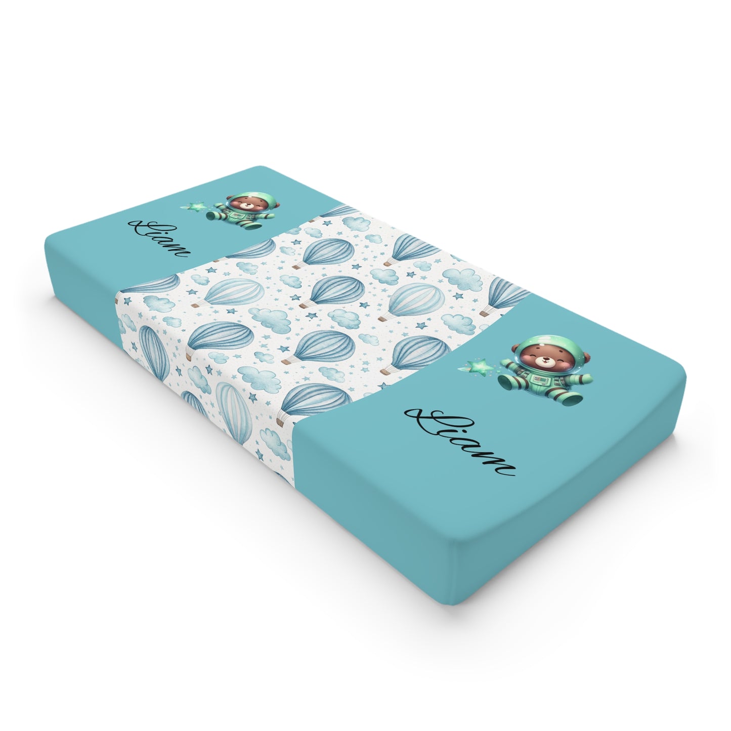 Personalized Nautical Whale Baby Changing Pad Cover