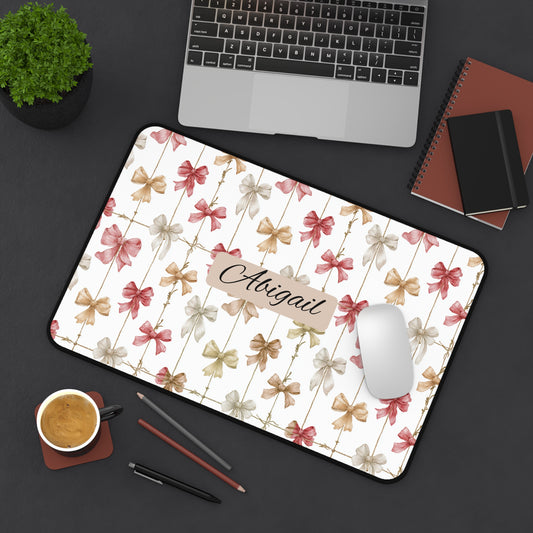 Personalized Floral Desk Mat | Custom Office Decor, Gift for Coworkers, Home Office Essentials, Student Workspace, Mother's Day Gift