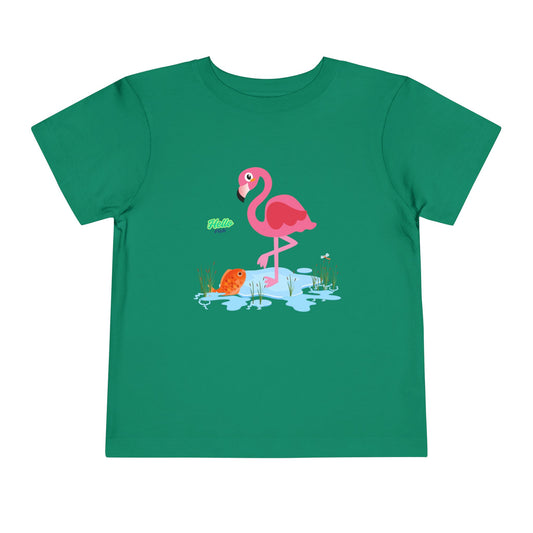 Whimsical Flamingo Toddler Tee - Fun Summer Kids Shirt, Playful Gift for Birthdays, Beach Days, Everyday Wear, Cute Summer Apparel