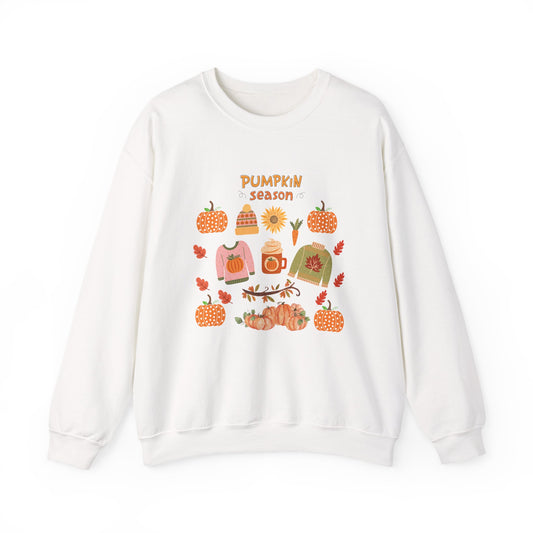Autumn Vibes Crewneck Sweatshirt, Pumpkin Season Apparel, Cozy Fall Sweater, Unisex Sweatshirt for Thanksgiving, Pumpkin Lover Gift