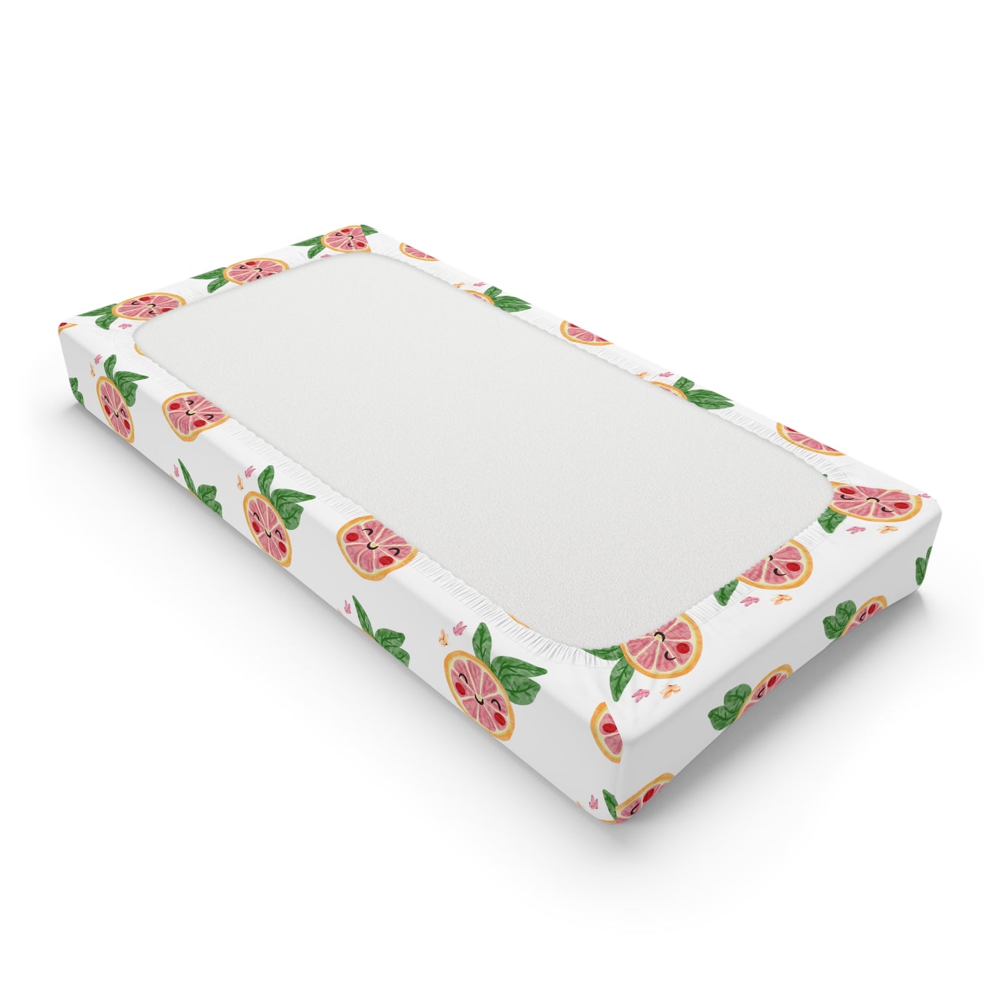 Changing Pad Cover — Pink Grapefruit Pattern for Nursery